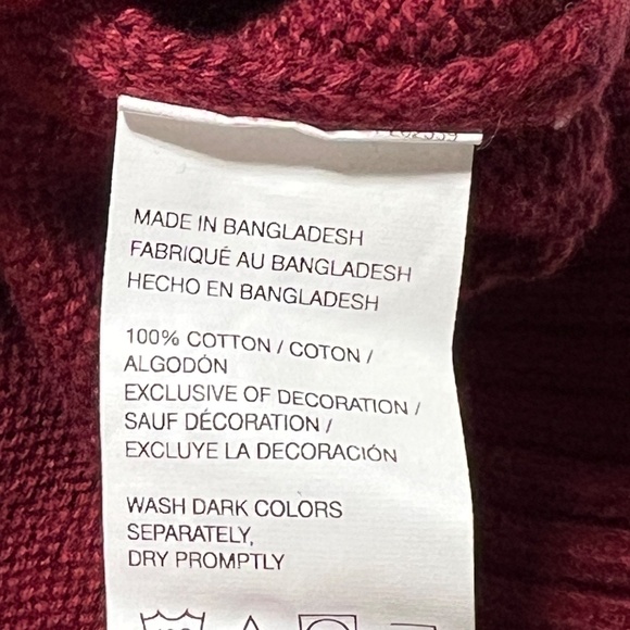 1/4 Quarter Zip Fair Isle Sweater Mens XL Izod Cotton Mock Neck Burgendy - NWT - Picture 7 of 13